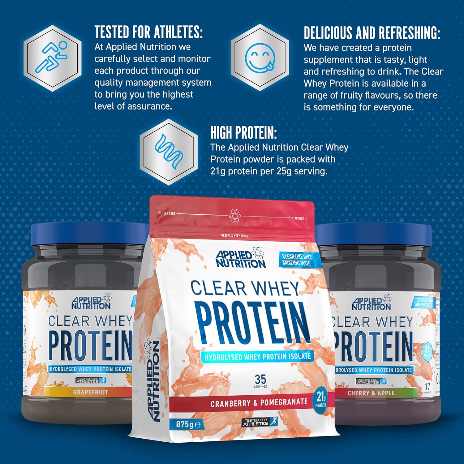 Applied Nutrition Clear Whey Isolate Whey Protein Isolate, Refreshing