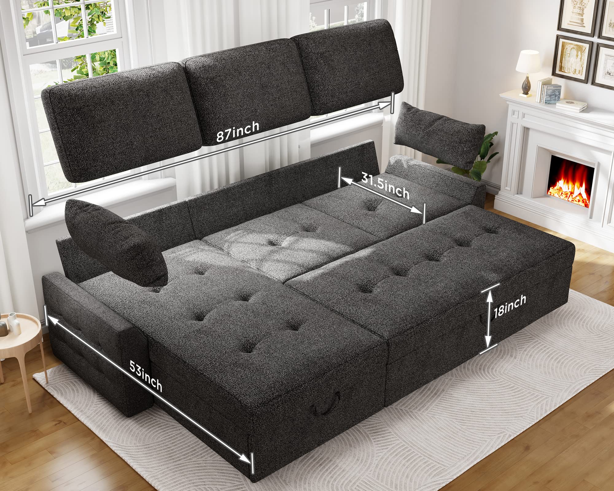 PaPaJet Pull Out Sofa Bed, Mo...B0C14LZ4CB