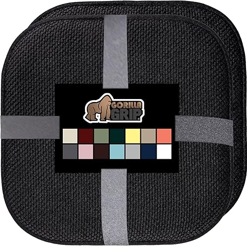 Gorilla Grip - Cojines de espuma viscoelástica para silla, comedor, mesa de cocina, sillas de oficina, se mantienen en su lugar, de microfibra, Negro
