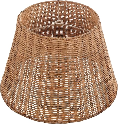 Miniatura 7 de Aspen Creative 32988, Empire Natural Palm Leaf Spider Shade 9 pulgadas superior x 14 pulgadas inferior x 9-12 pulgadas inclinada