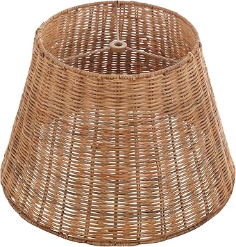 Aspen Creative 32989, Empire Natural Rattan Spider Shade, 9" Top x 14" Bottom x 9-1/2" Slant