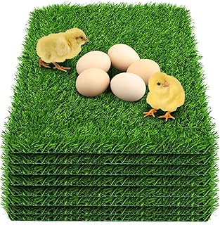 8 Pack Chicken Nesting Box Pads - Washable Artificial Grass Nesting Pads - Chicken Nesting Pads f...