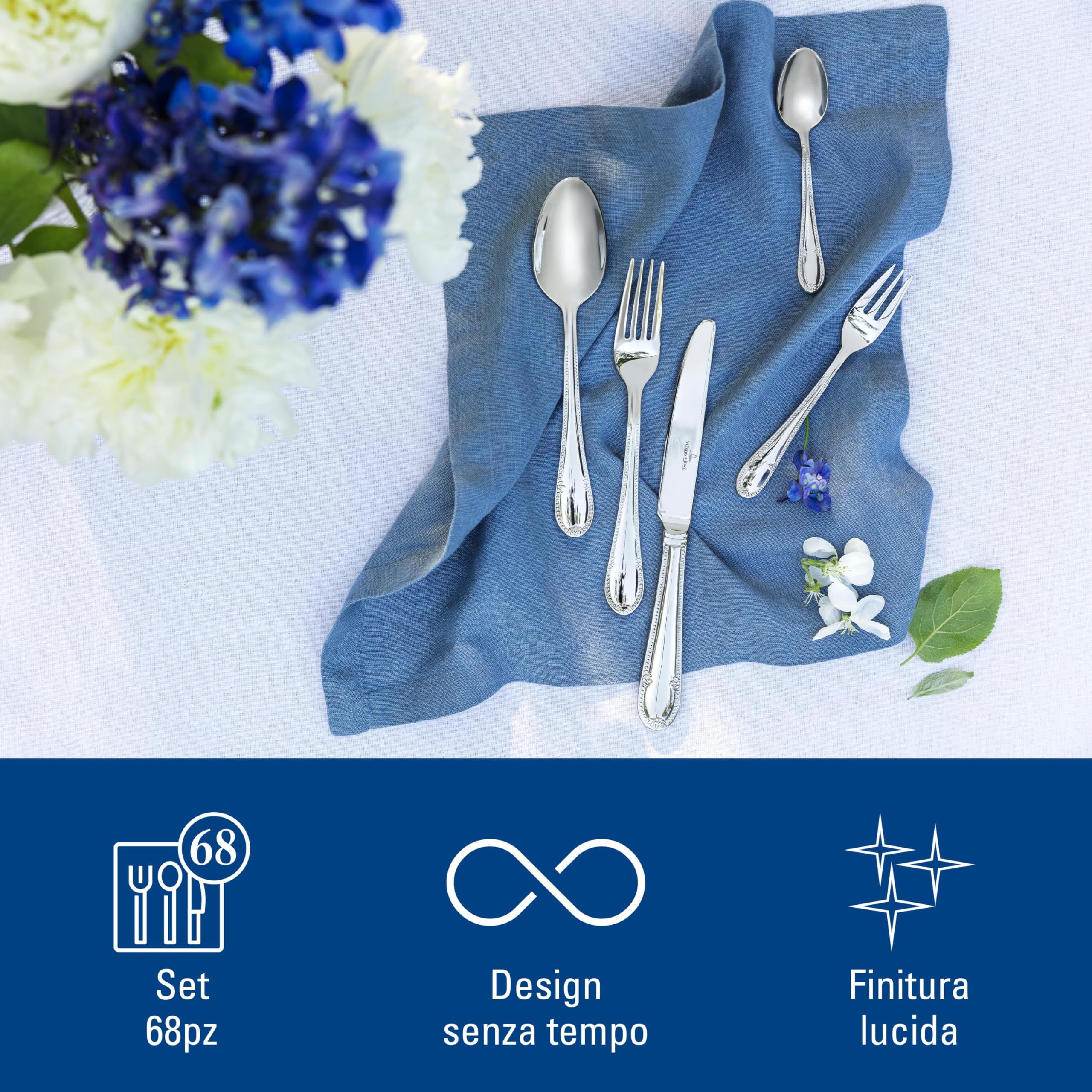 Servizio Posate Villeroy & Boch Mademoiselle - 24 Pezzi Per 6 Persone, Acciaio Inossidabile, Design Classico