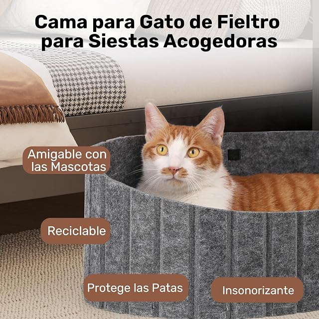 Foto 6 de 8 de FUKUMARU Cama para Gatos, Cama para Gatos de 61 cm con cojín de Peluche de Conejo Artificial