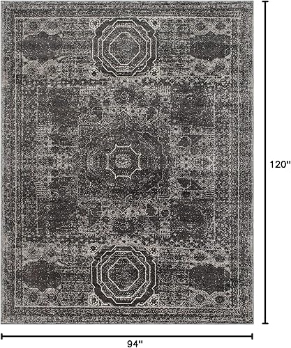 Vista 207 de Unique Loom Bromley Collection Vintage Traditional Medallion Border - Alfombra, Polipropileno, Amarillo/Crema azu/marfil,Gris