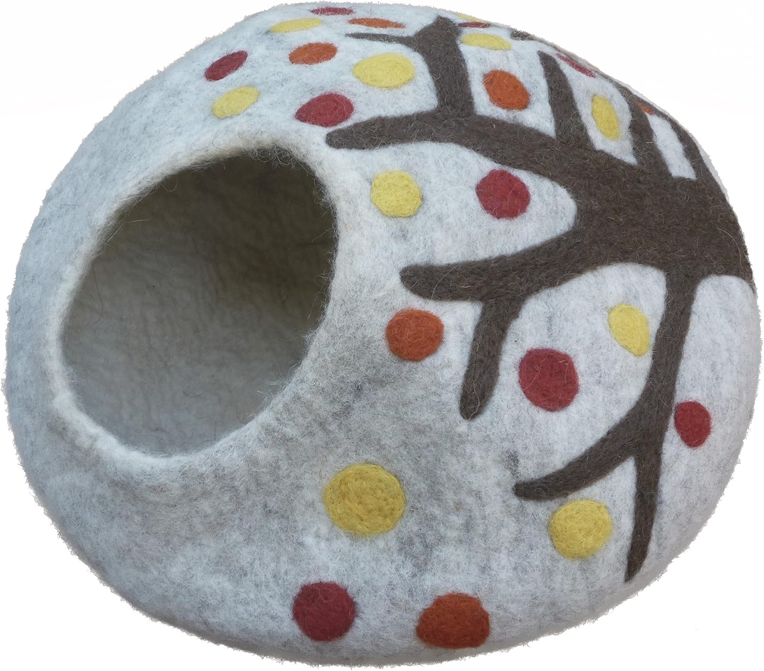Cat Cave Bed, Unique Handmade Felted Merino Wool, Large Covered and Cozy, Also Perfect for Kittens, Includes Bonus Catnip, Original Cat…