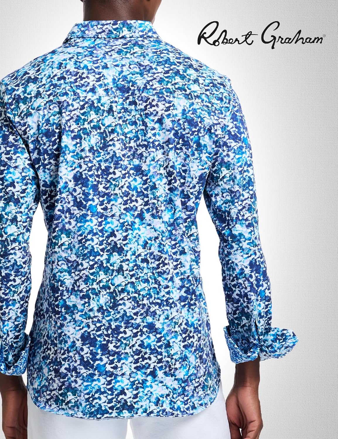 Robert Graham Men's Harrison Long Sleeve Button Down Motion Performance Knit Shirt