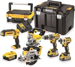 DEWALT - Pack 5 outils XR 18V, 1 perceuse-visseuse, 1 vis…