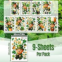 Vista 3 de WALPLUS Decoración de primavera para el Día de San Patricio, de doble cara, reutilizable, despegar y pegar, extraíble para ventana de duende