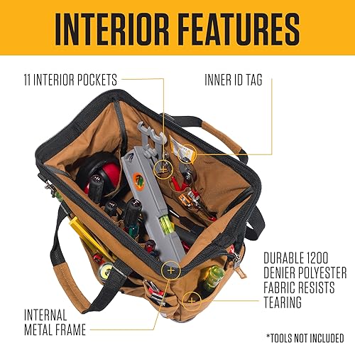Miniatura 3 de Carhartt Onsite - Bolsa de herramientas, duradera, resistente al agua, bolsa de almacenamiento de herramientas, pesada con base moldeada, 16