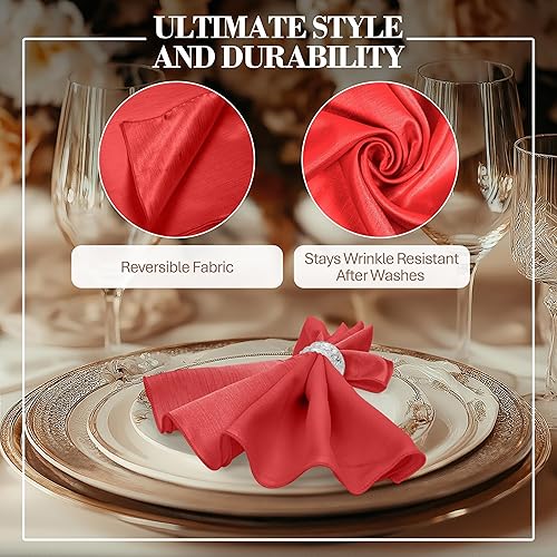 Miniatura 282 de Ultimate Textile -1 docena - Reversible Shantung Satin - Majestic - Servilletas de tela Majestic de 17 x 17 pulgadas color azul pizarra