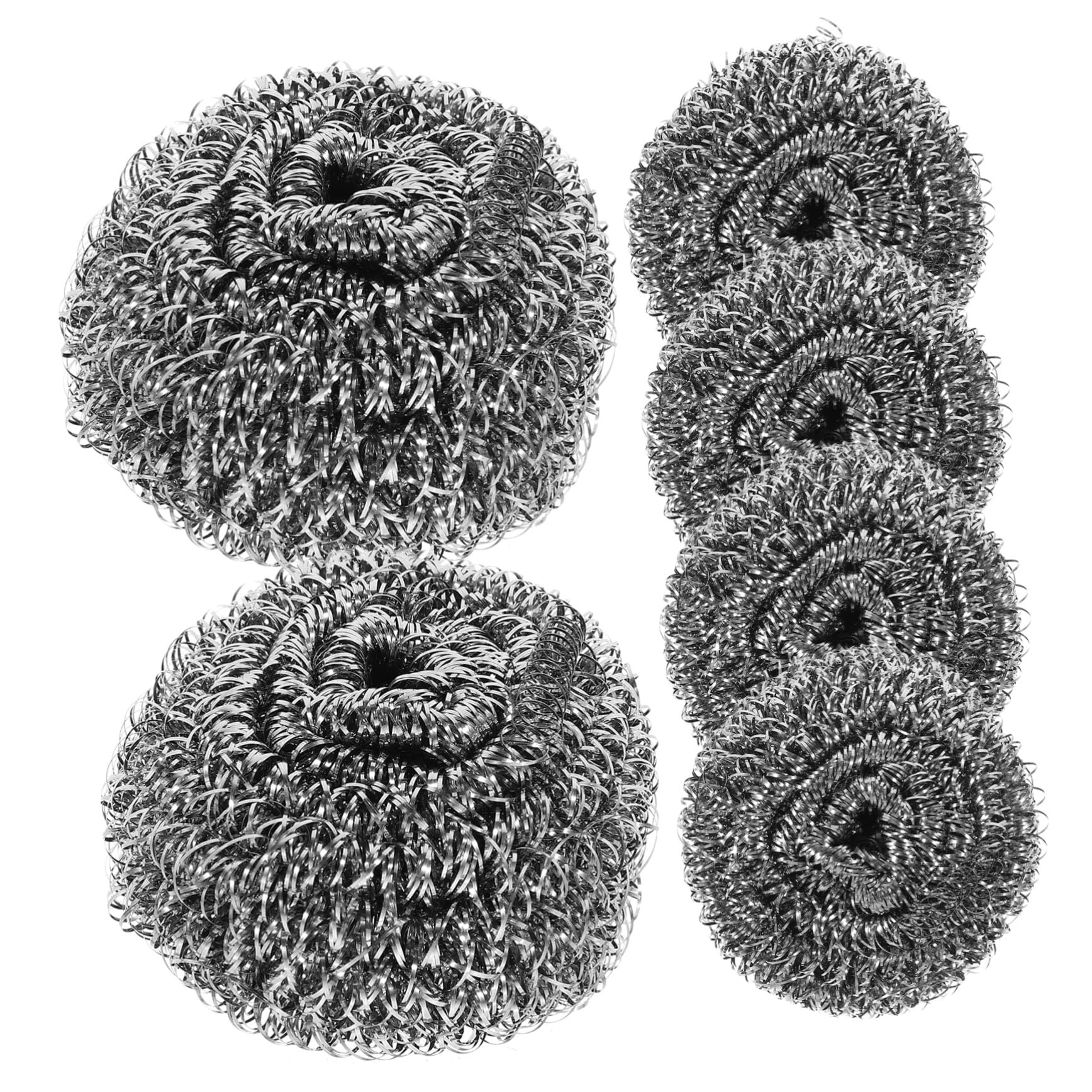 HAWILLOSCH Dish Cleaning Scrubbers 6pcs Metal Scrubbers Wire Ball Cleaning Tool for Kitchen Pans Stovetop