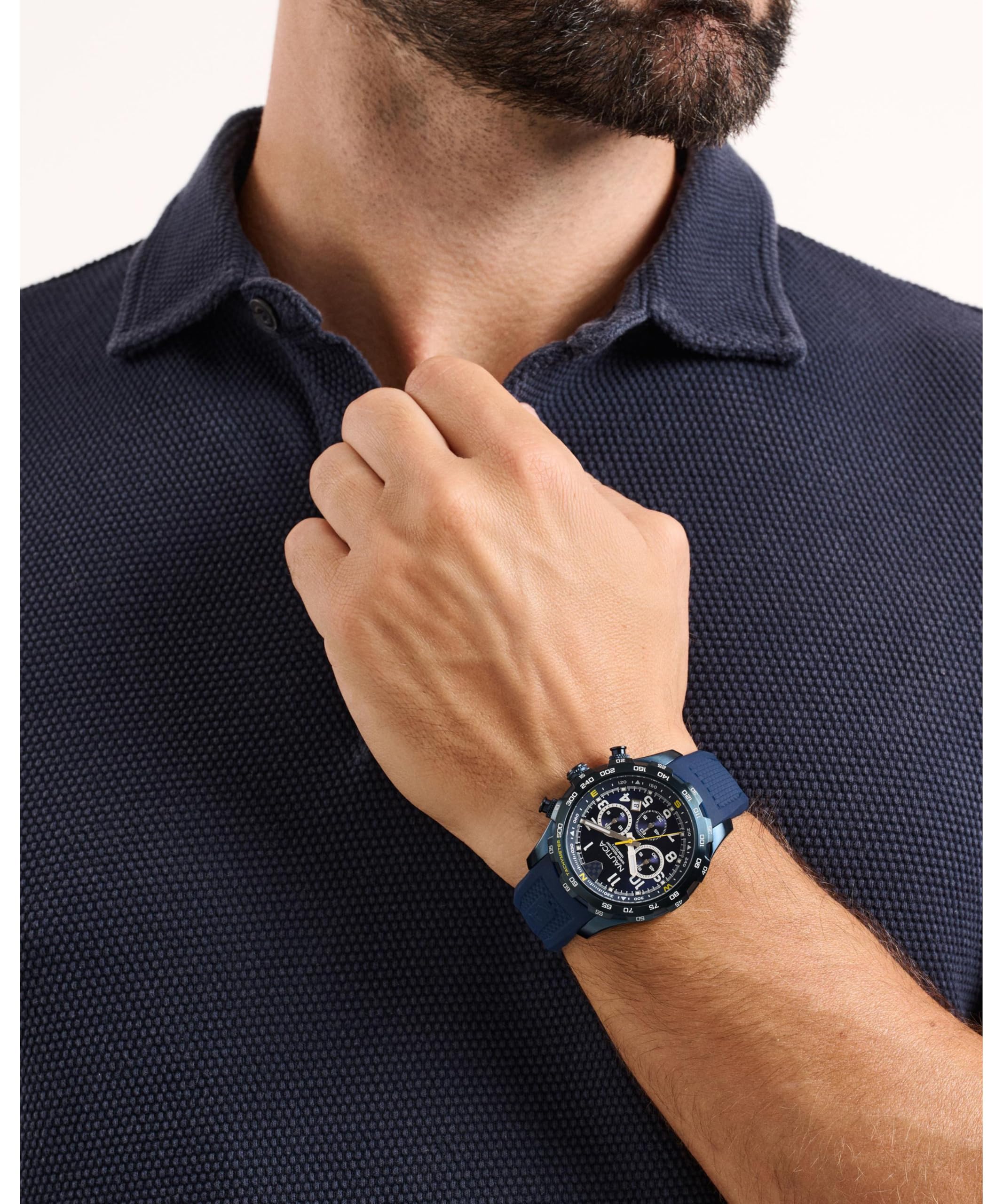 Nautica Riding SAIL NAPRSS603 - Orologio da uomo con cinturino in silicone, colore: blu