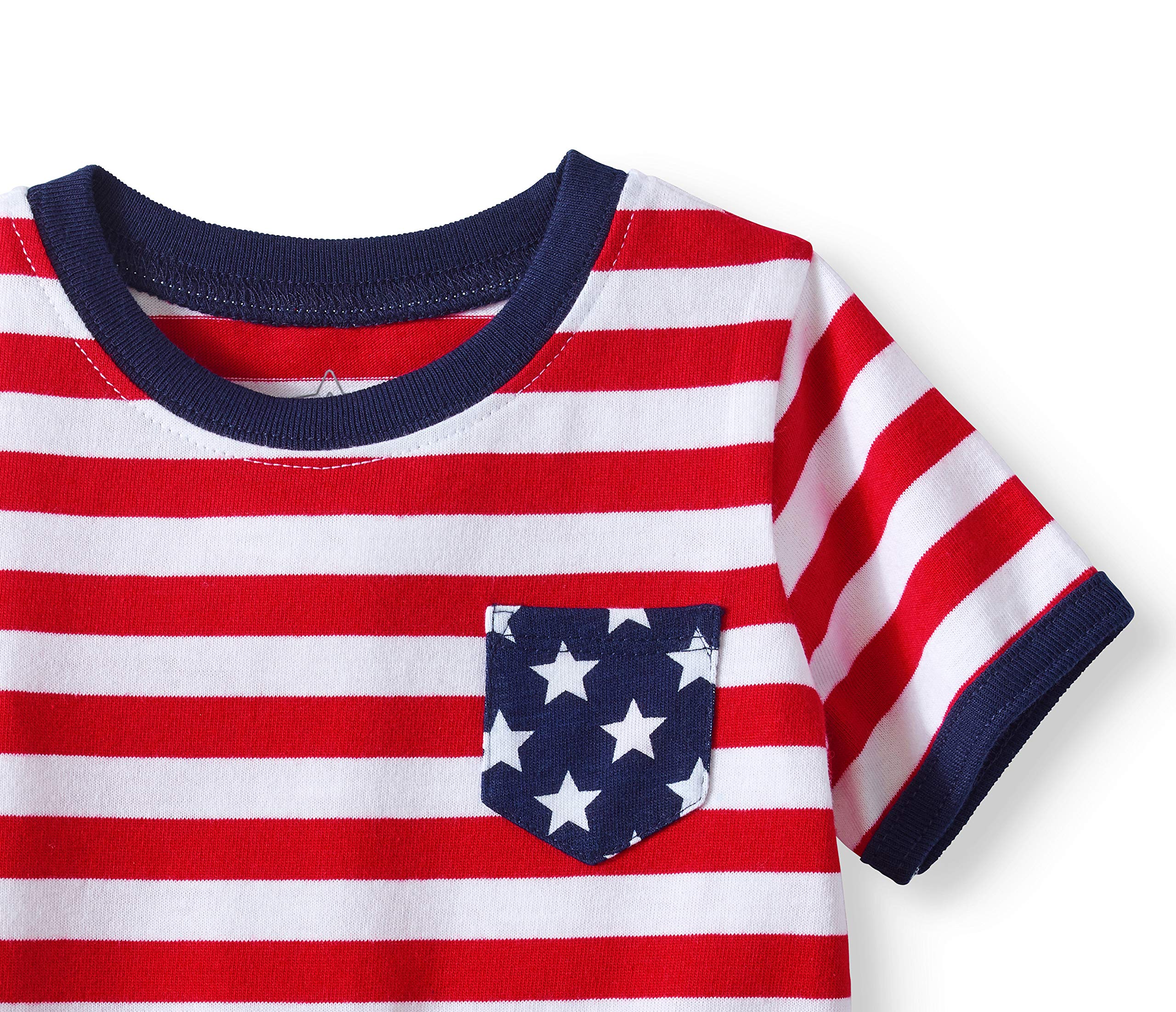 Assorted Baby & Toddler Boy 4th Of July Graphic Shirt and Shorts Separates (3-6 Months, Flag Tee)