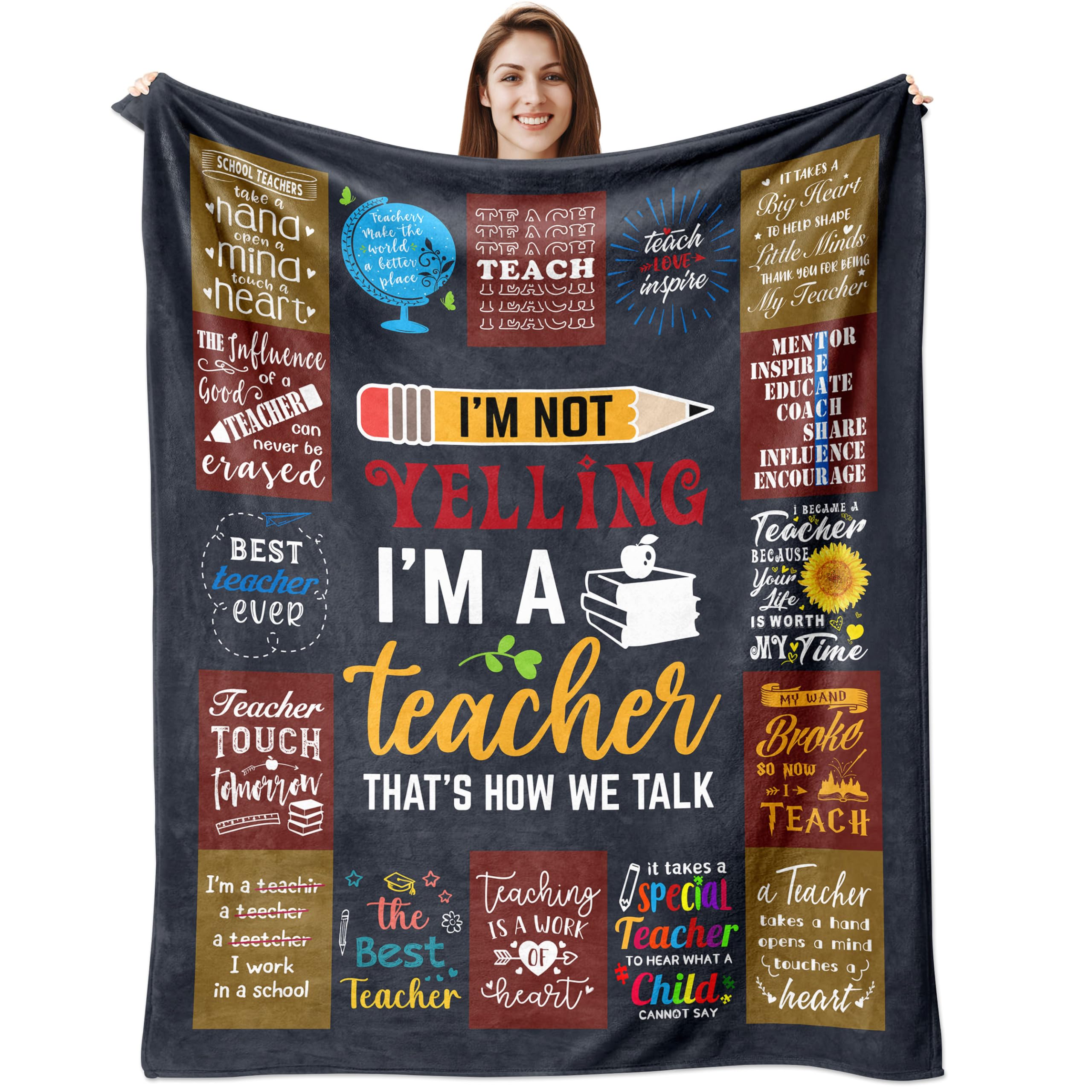 NANISKA Lehrer-Decke – 152x127 Cm, Weiches Fleece – Dankesgeschenk Für Lehrerinnen, Weihnachten & Abschluss