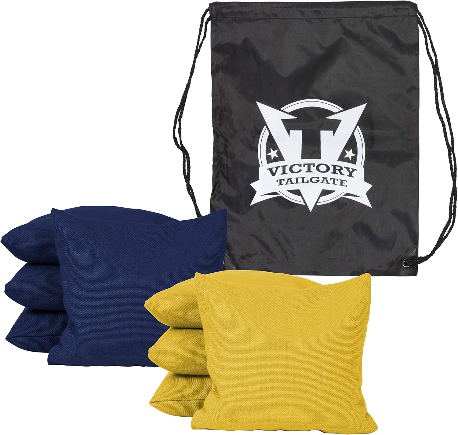 Victory Tailgate 8 Colored Corn Filled Regulation Cornhole Bags with Drawstring Pack - Multiple Colors Available