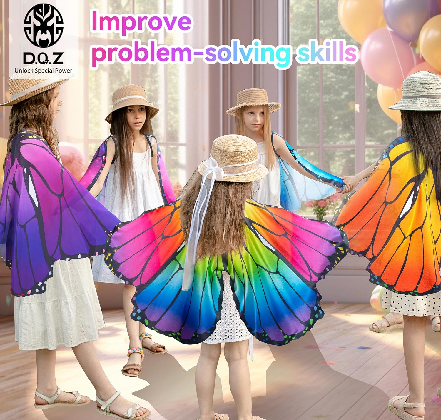 D.Q.Z Toddler-Kids Butterfly Wings for Girls Halloween Costumes image 4