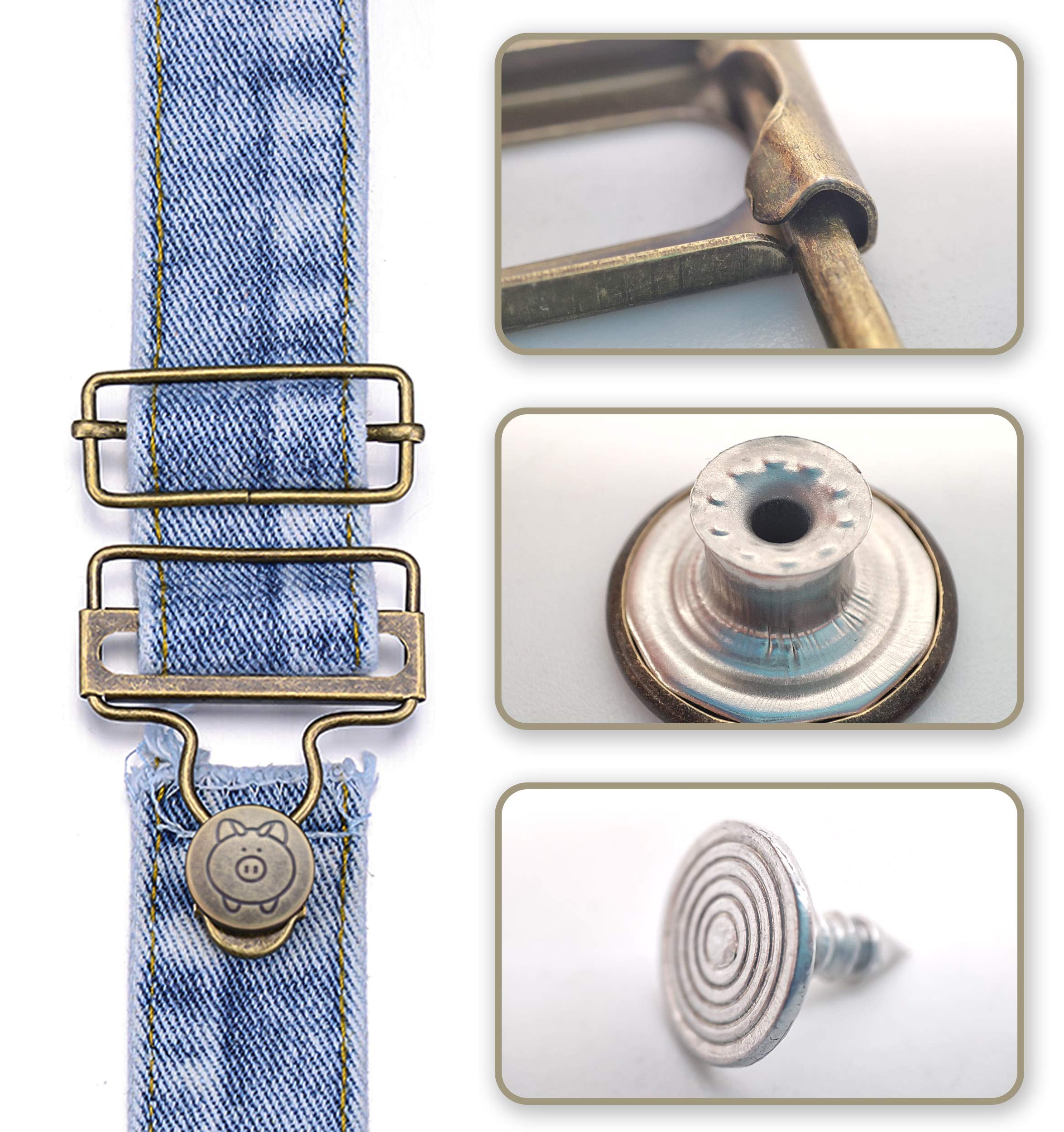 inheming 20 Sets Overall Buckle with 40 Sets Jean Buttons