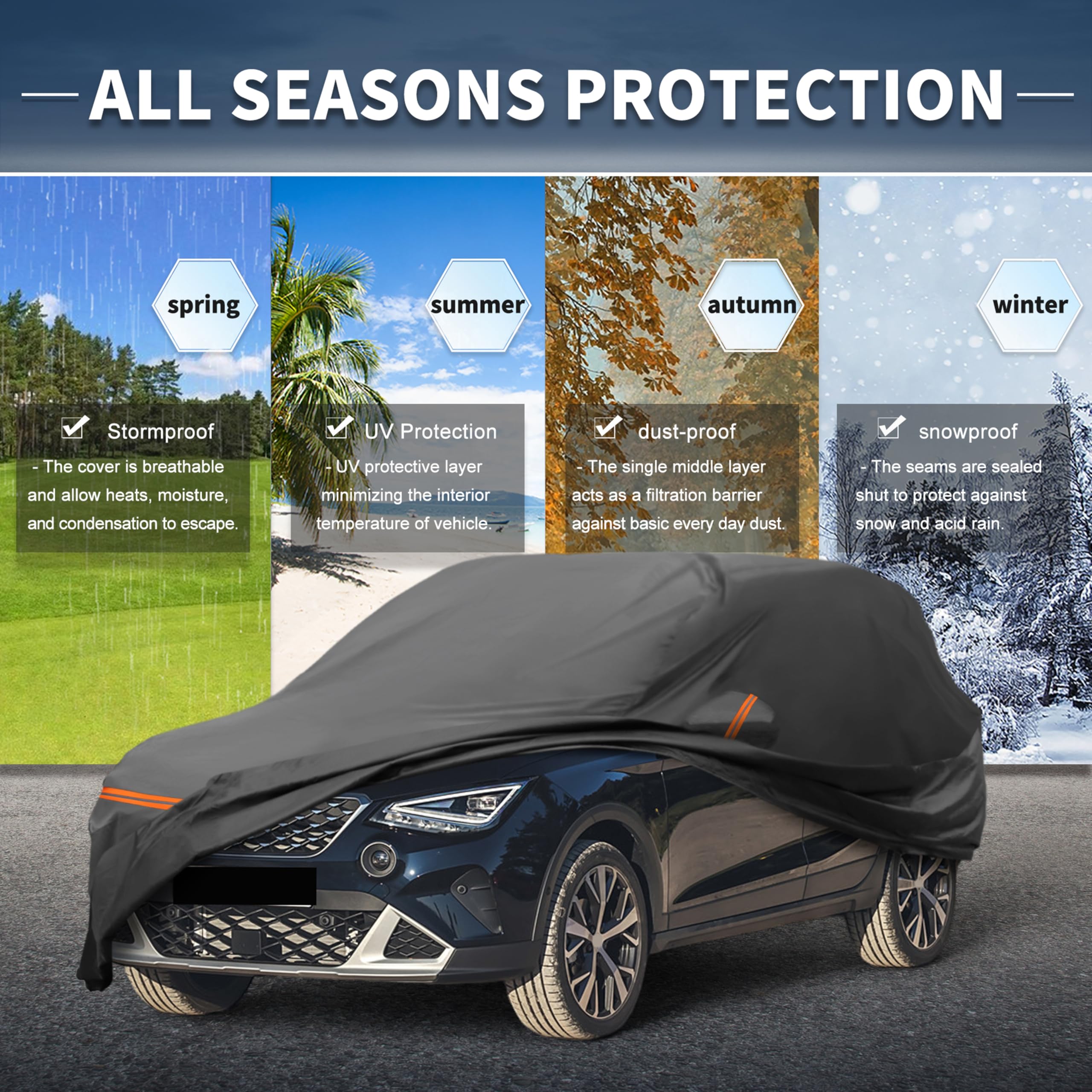 A ABSOPRO Funda Impermeable Antiviento para Seat Arona 17-20 1 Pc