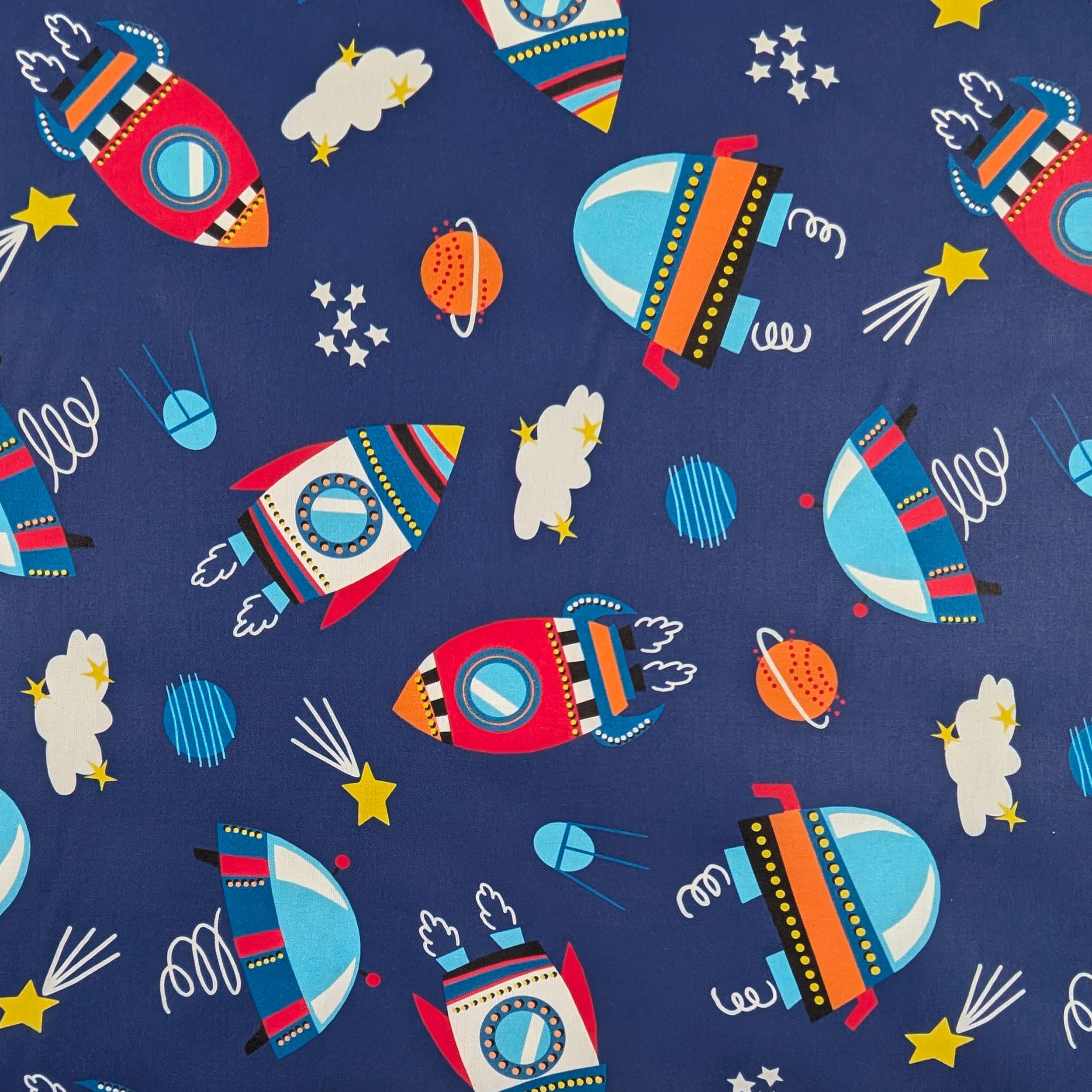Set Asilo, Sacco nanna estivo e sacchetto per Bimbo e Bimba da 2 a 6 Anni - Tessuto 100% Cotone - Made in Italy (Set Asilo Astronavi)