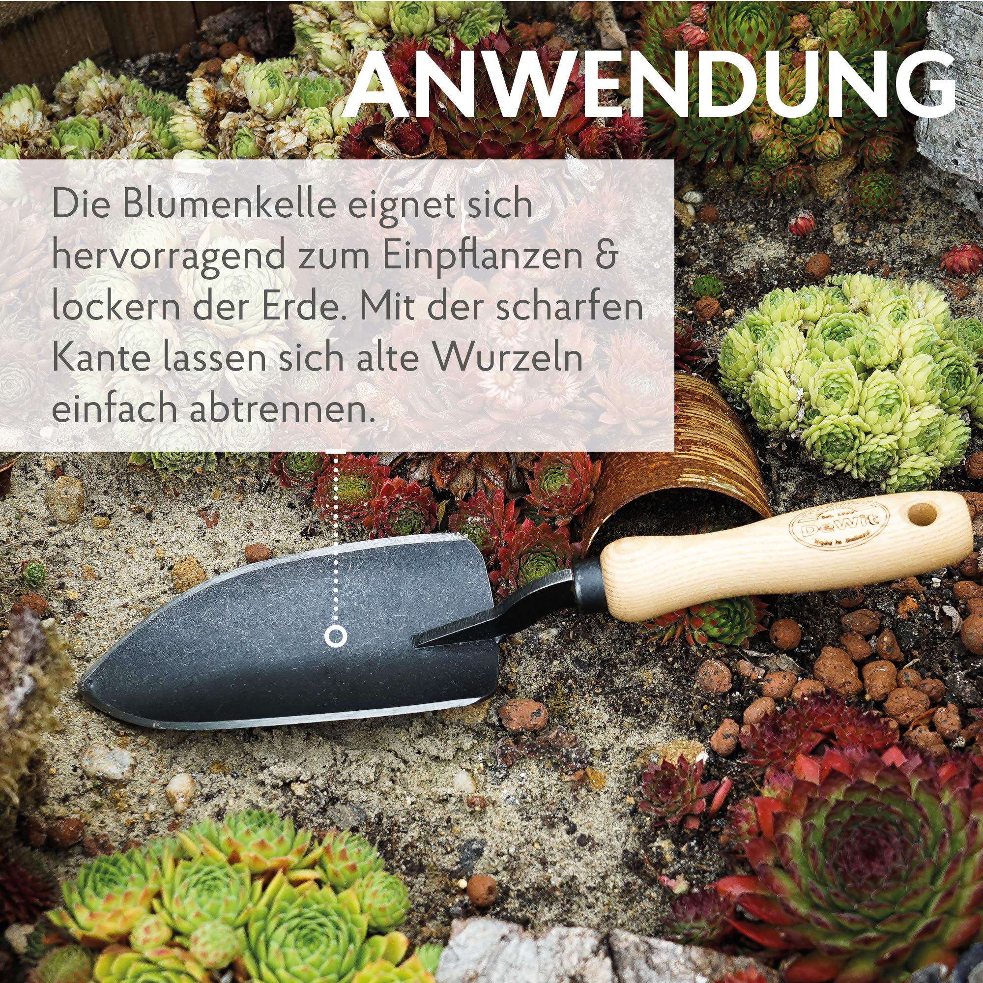 DeWit Blumenkelle 33 cm Profi Blumenschaufel FSC®-zertifizierte Handschaufel Garten-Schaufel klein Made in Holland