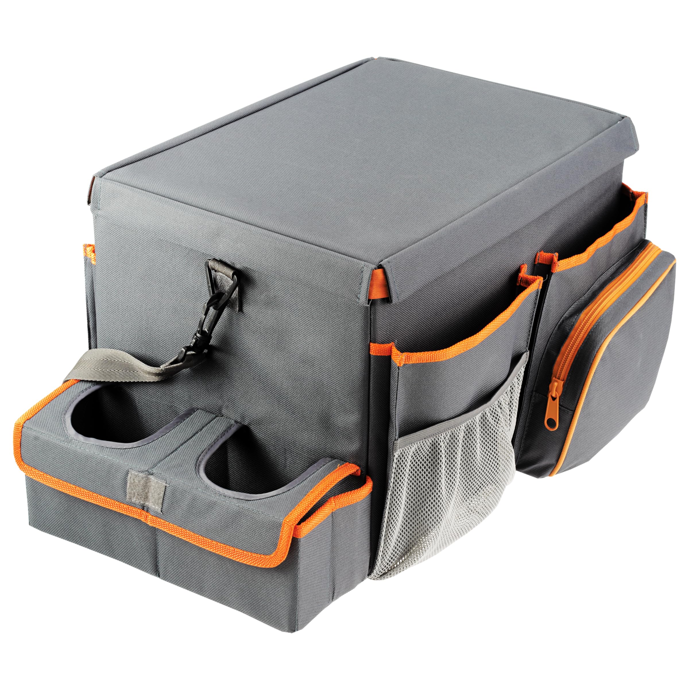 High Road CarHop Car Seat Organizer - Back Seat Organizer for Kids or Front Seat Organizer for Drivers with Cup Holders, Tray Top, Side Pockets and Soft Cooler or Storage Compartment
