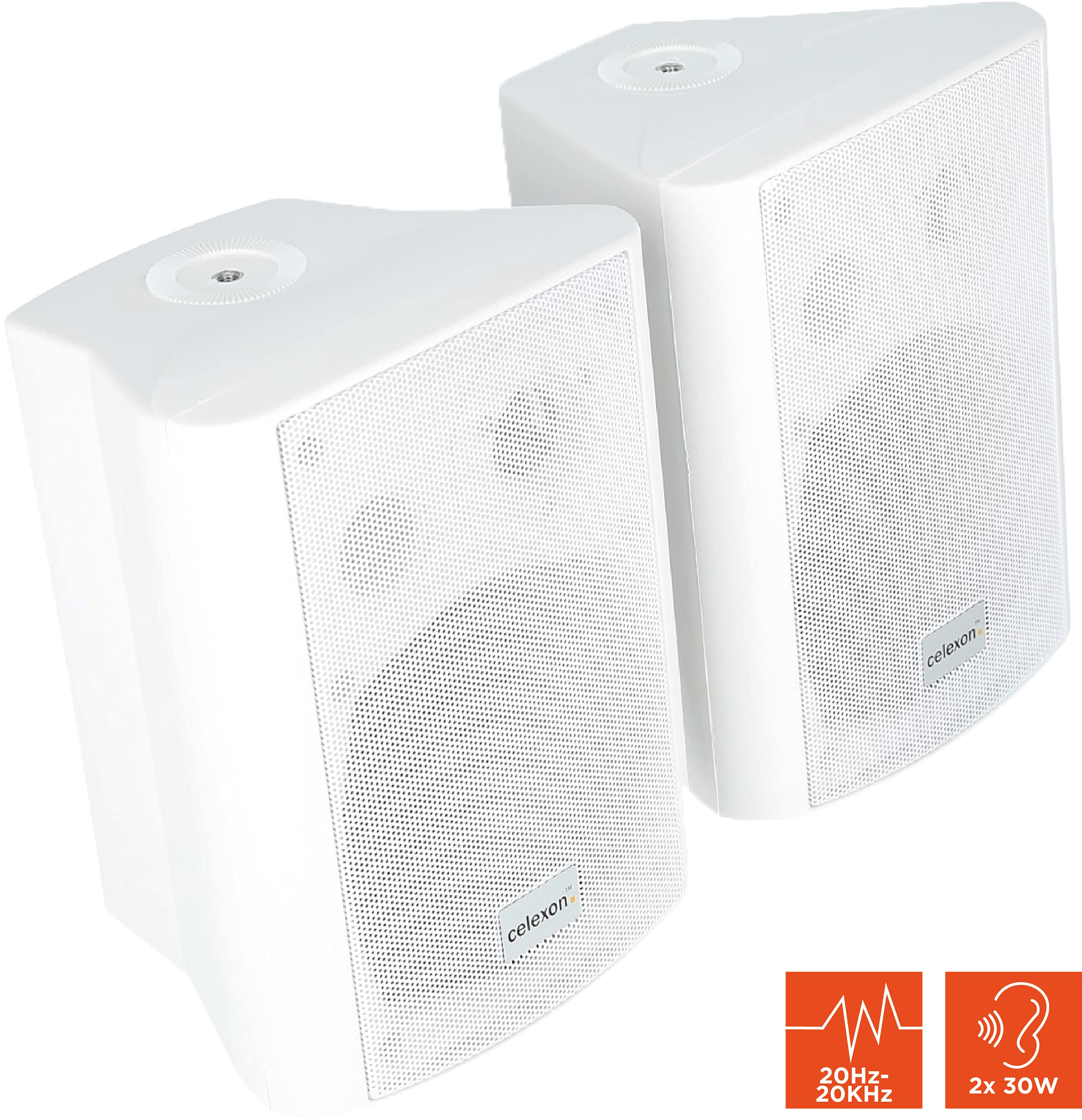 celexon Aktivlautsprecher-Set weiß 2x 30W Lautsprecher für PC Büro