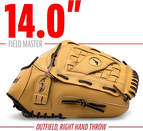 Vista 169 de Franklin Sports Field Master Baseball + Softball Glove - Field Master Adult + Youth Baseball + Softball Mitt - Men's + Women's Gloves - Right Hand