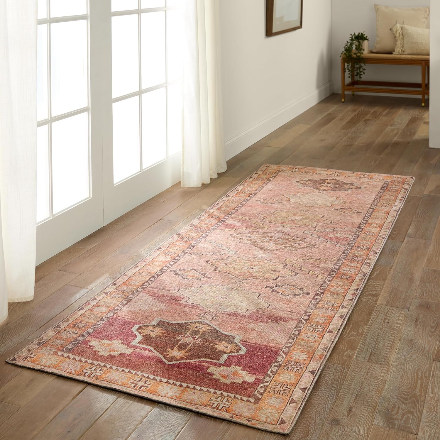 Jaipur Living, Machine Washable 2x3 Doormat, Non Slip, Orange/Pink Entryway Rug