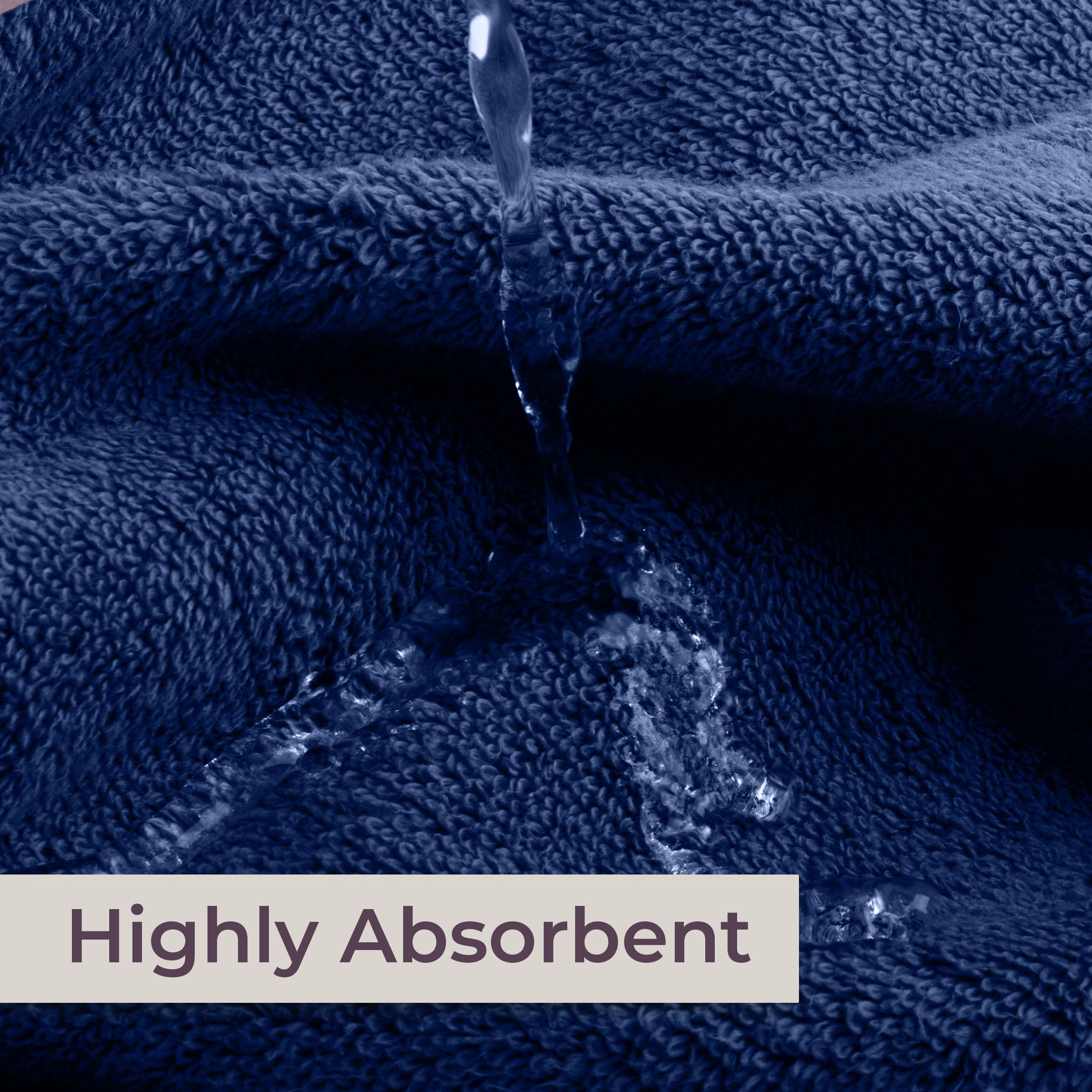 BEDFORD HOME Rio - Set di 8 asciugamani in cotone, colore: Blu navy