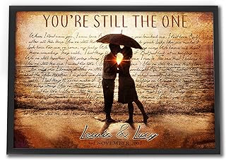 Any Song First Dance Wedding, Anniversary, Birthday or Valentine\'s Day Gift, Framed or Unframed Song Lyrics Print, Gifts for her gifts for him, 1st wedding anniversary, 10th wedding anniversary