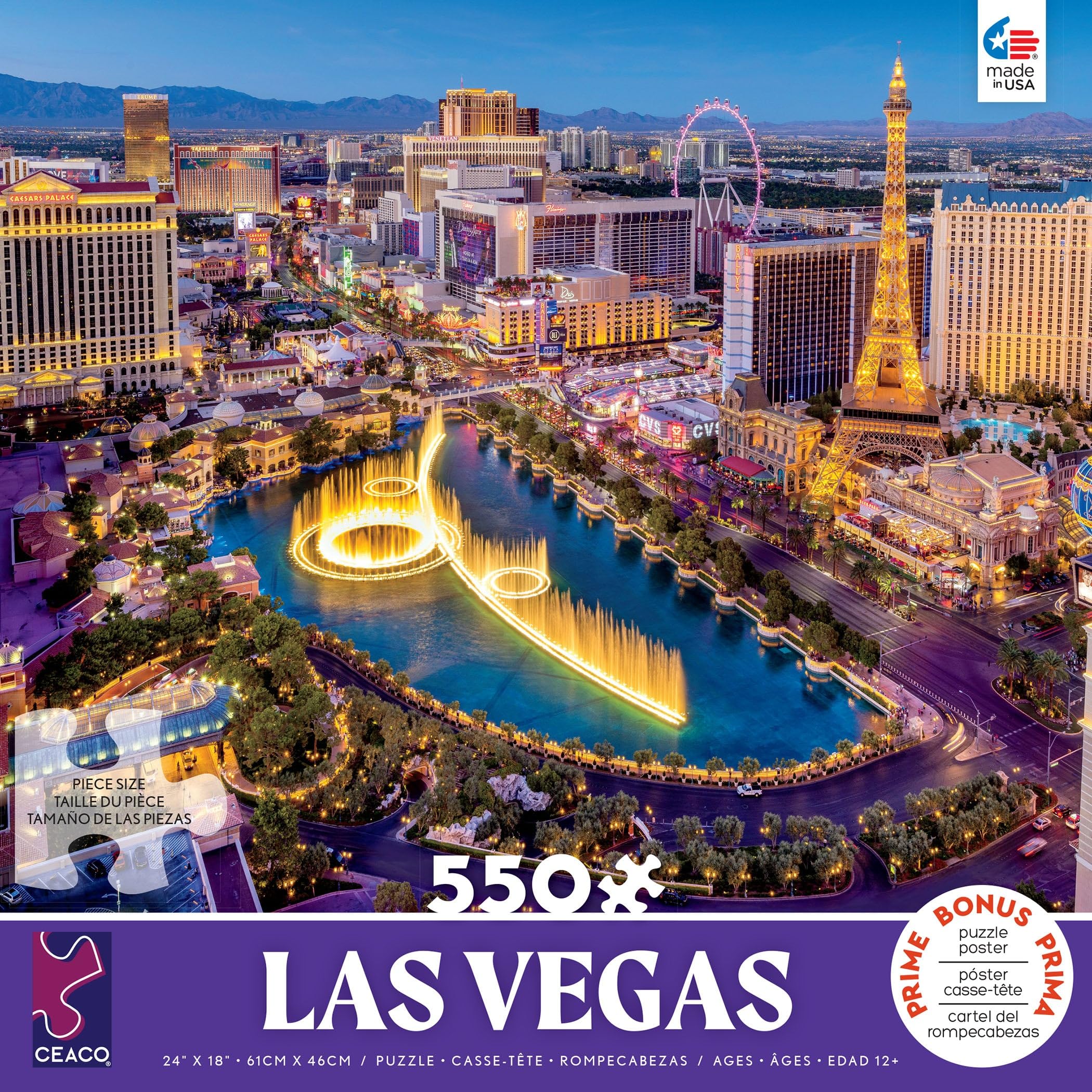 Ceaco Around The World - Las Vegas 550 Piece Jigsaw Puzzle 9 thumbnail image