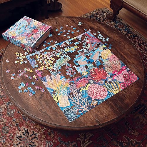 Miniatura 6 de eeBoo Piece and Love Coral Reef - Rompecabezas cuadrado para adultos de 1000 piezas, rompecabezas para adultos y familias, piezas brillantes,