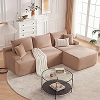 Vista 17 de Sofá Seccional Cloud de 110", Sofá Boneless para Sala de Estar, Sofá Seccional Modular con Asiento Profundo, Cómodo Sofá Esponjoso con Chaise