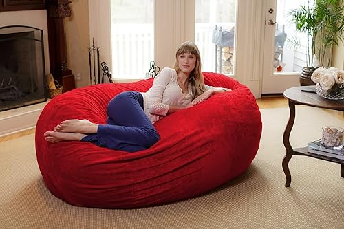 Miniatura 34 de Cozy Sack - Sillón de puff: Gran bolsa para muebles de espuma viscoelástica de 6 ft y tumbona grande – sofá grande con funda de microfibra suave