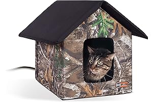 Petyella Outdoor Heated Cat House with Warming Cold Weather Pad