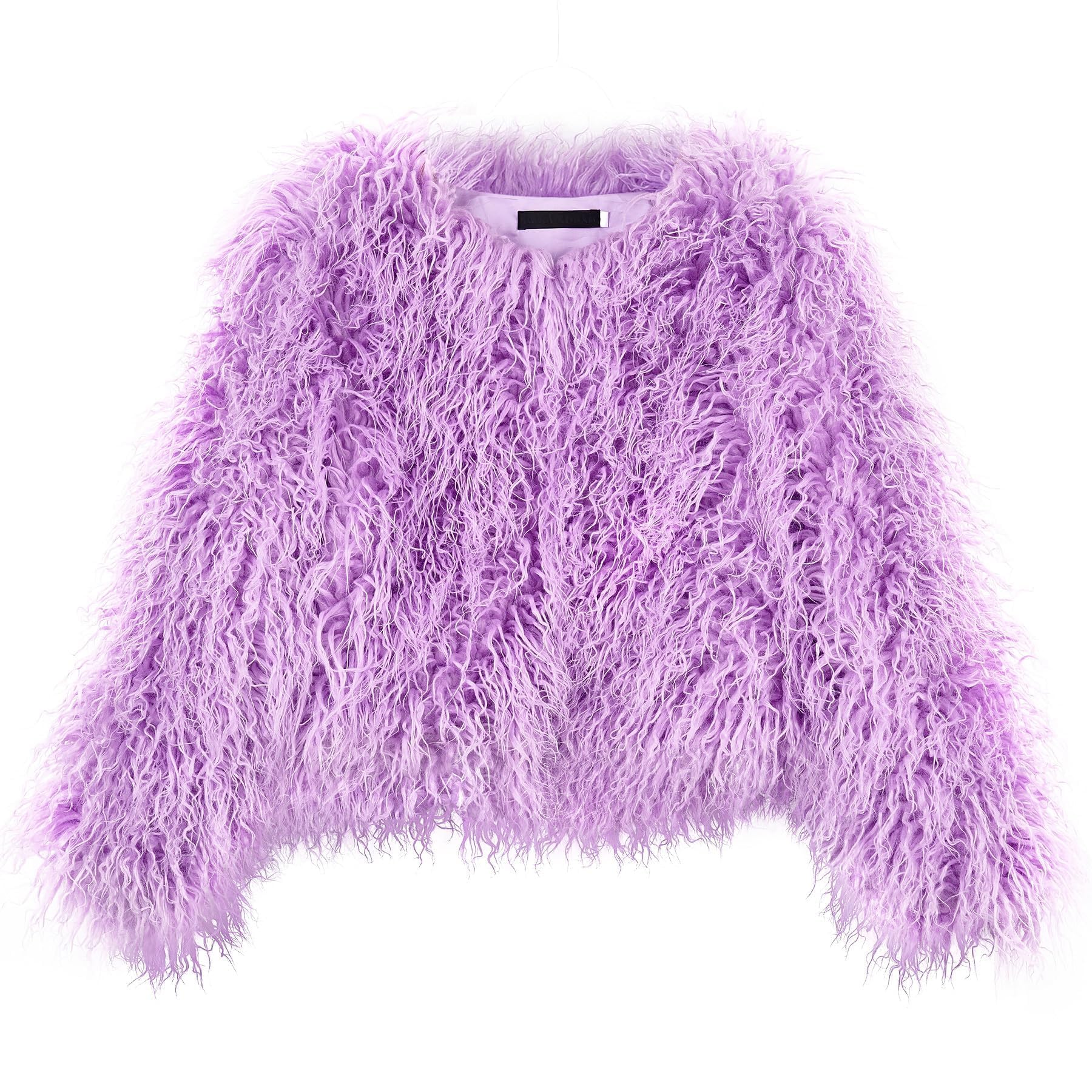 YUAKOU Women's Shaggy Faux Fur Outwear Coat Jacket Long Sleeve Warm Winter