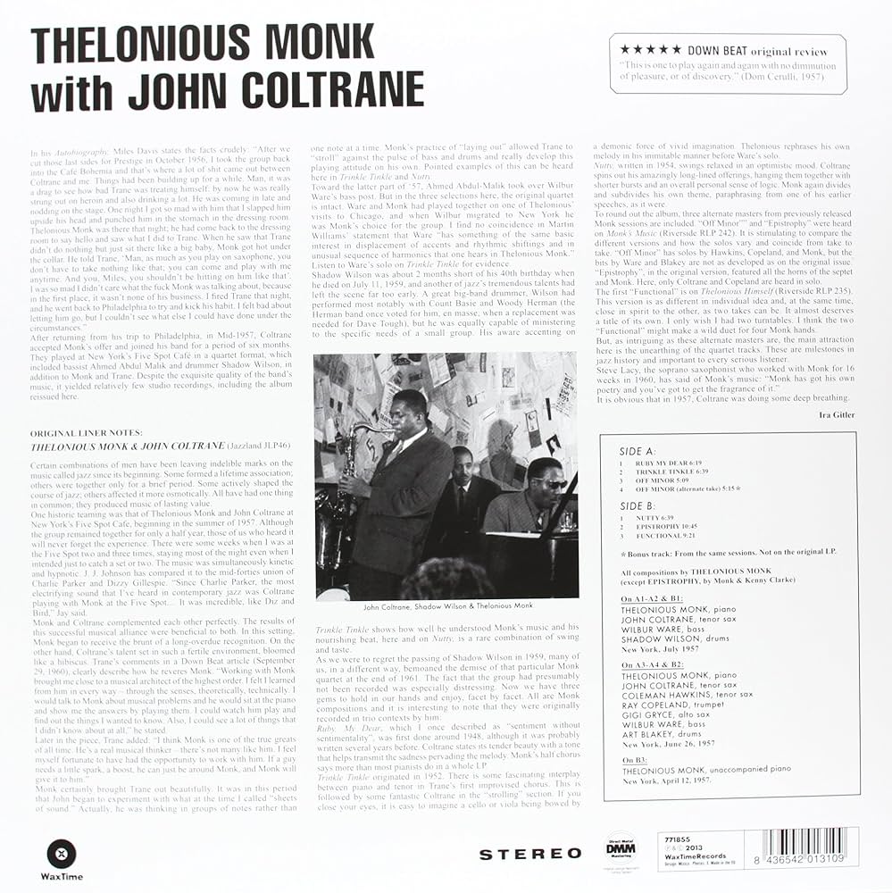 Amazon.com: Thelonious Monk with John Coltrane: CDs & Vinyl