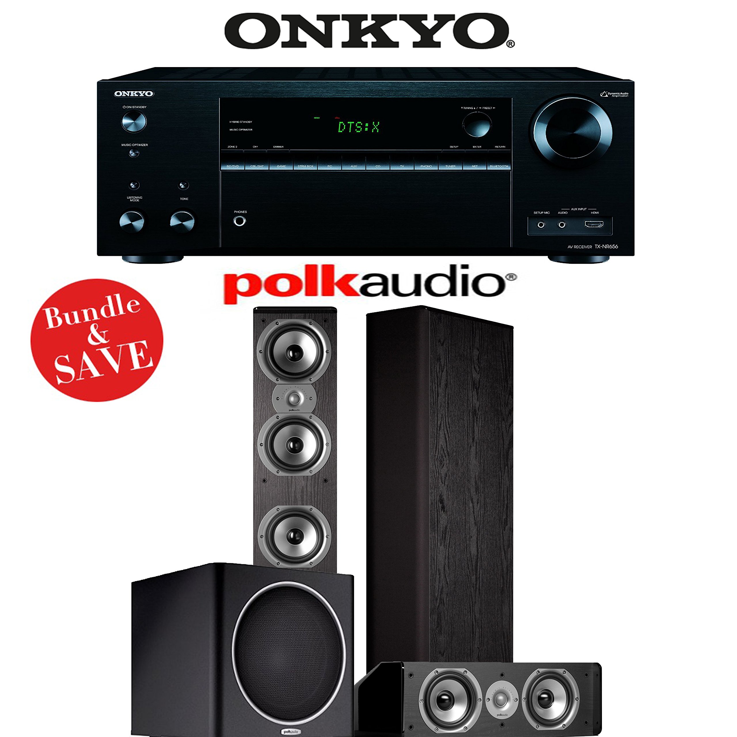 Onkyo TX-NR656 7.2 Channel Network A/V Receiver + Polk Audio TSi Onkyo TX-NR656 7.2 Channel Network A/V Receiver + Polk Audio TSi