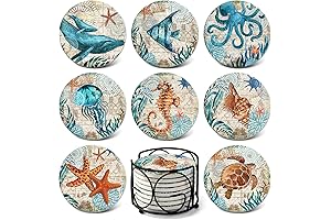 Teivio Absorbent Beach Decor Coasters