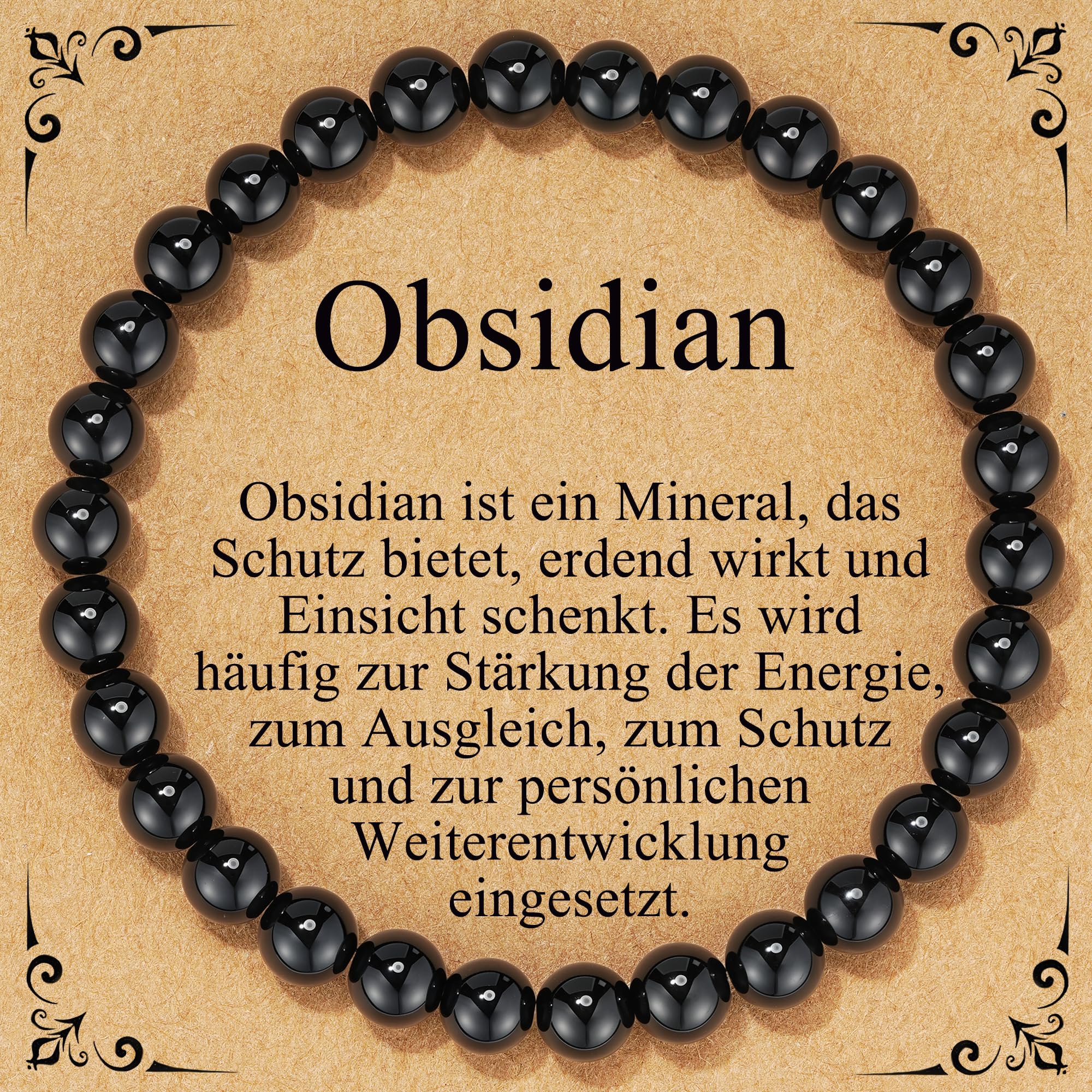 Esrael 6mm Naturstein Armband für Frauen Damen,Heilstein Edelstein Perlenarmband Spirituelles Kristallperlenarmband zur Angstlinderung Schmuck Geschenk
