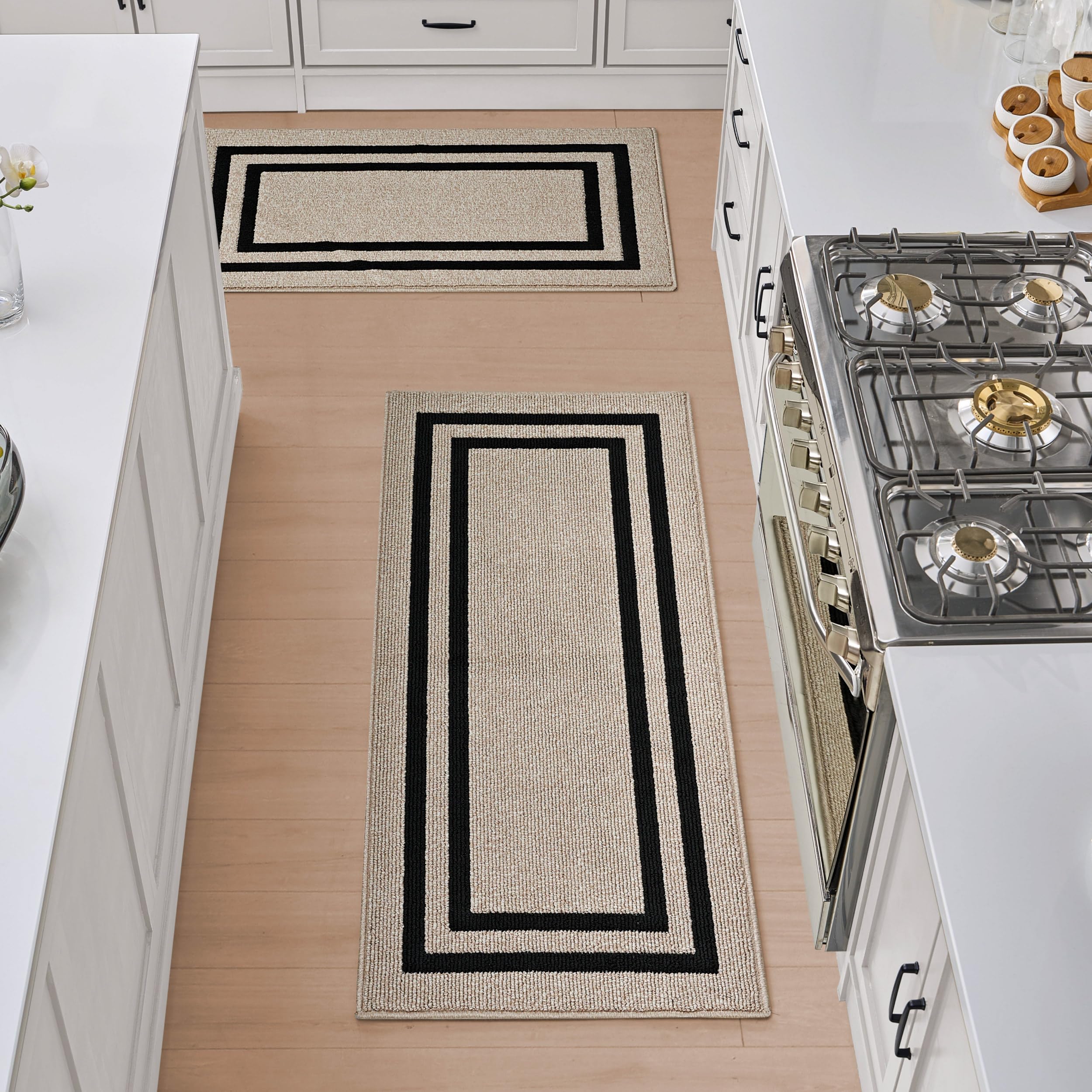 Nautica – Runner Rug 2 Piece Set | Indoor Runners for Hallways and Entry Rugs| Non-Skid Entry and Kitchen Door Mat| Machine Washable Carpet Rugs | 26"