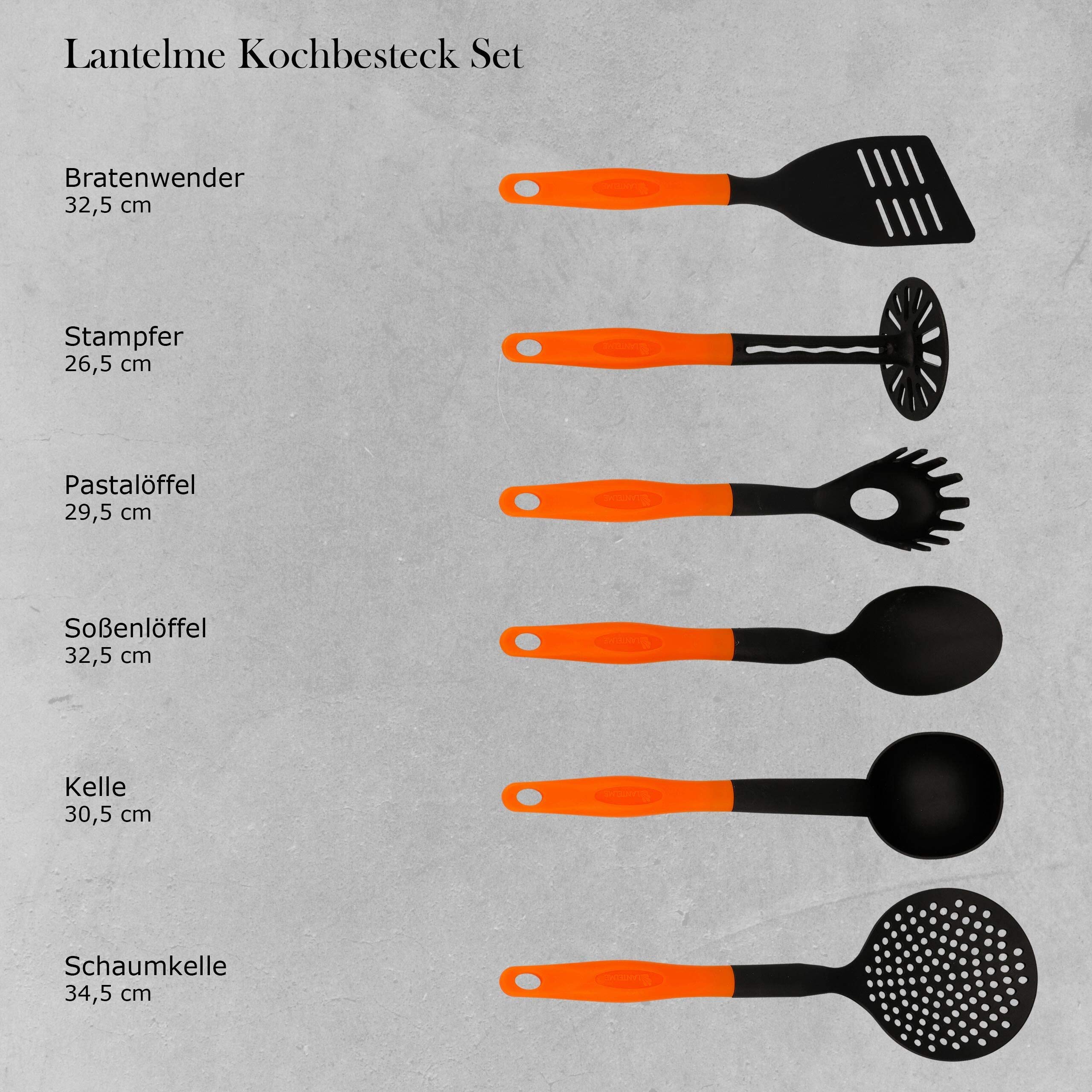 Lantelme Küchenutensilien Set 6-teilig - Hitzebeständig & Spülmaschinengeeignet In Beige