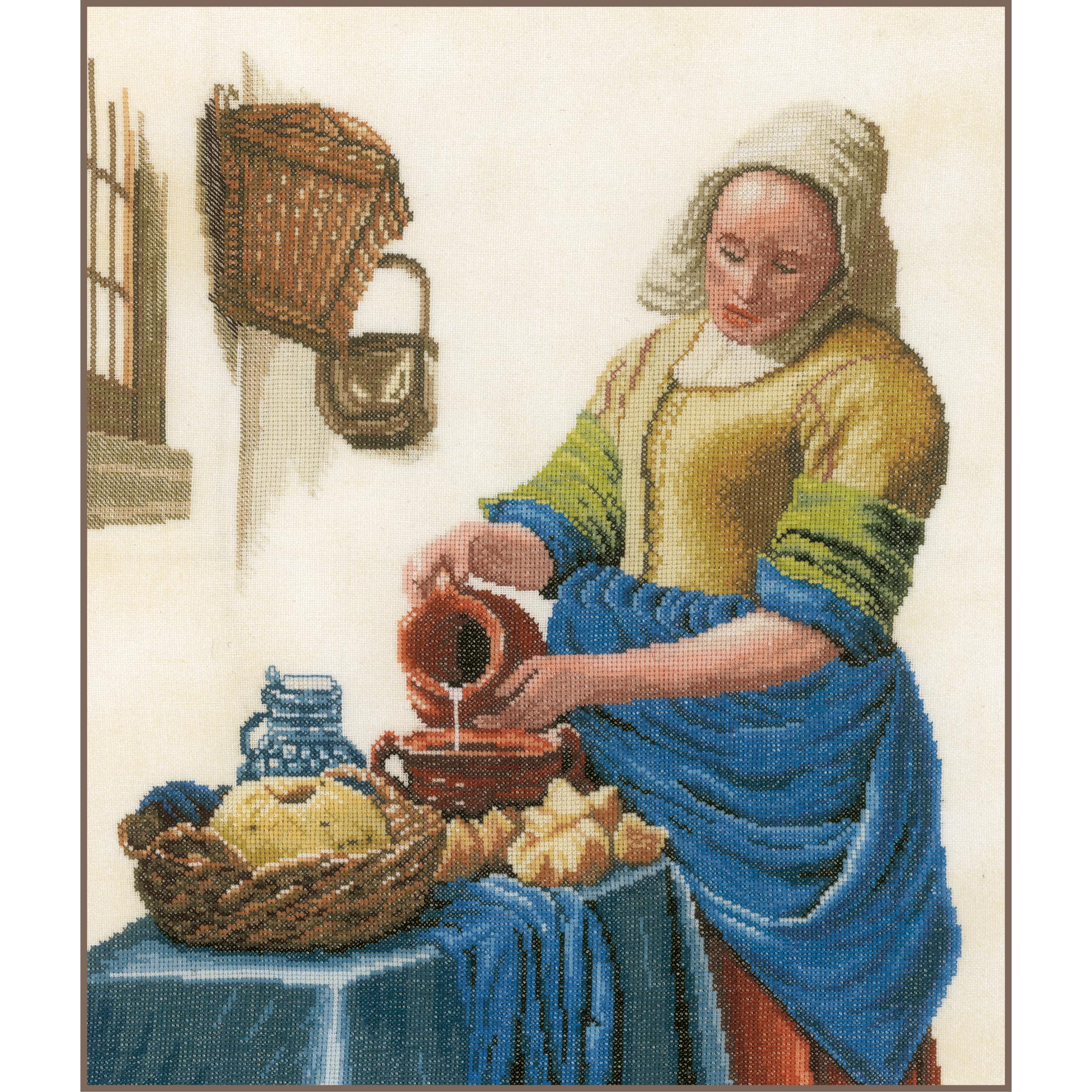 Lanarte Kreuzstich Stickpackung Milchk2dchen Wanddekoration 36 x 45 cm