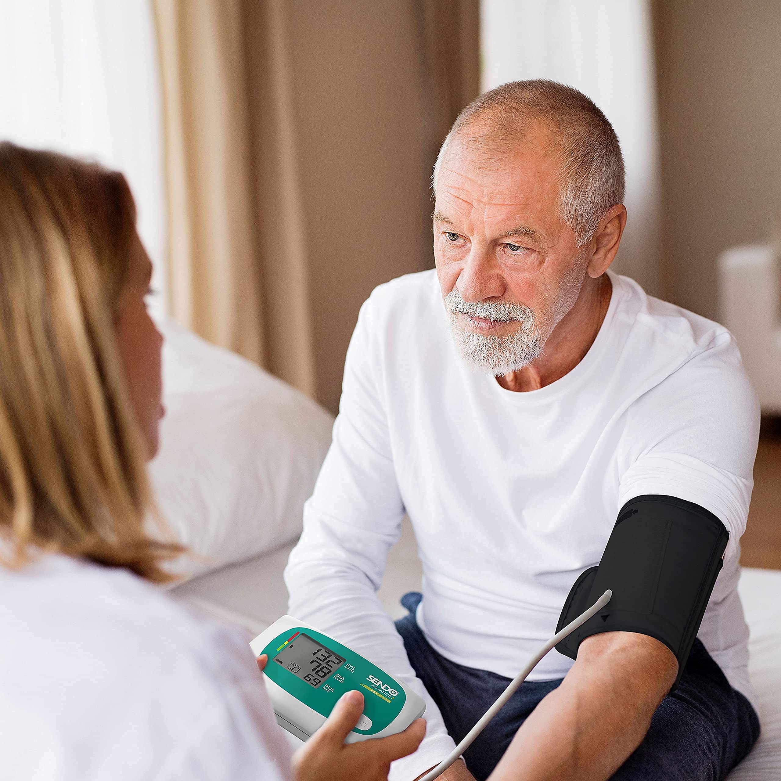 Tensiómetro para presión arterial de brazo SENDO Advance 3 Nueva tecnología HIRA® detecta irregularidades del ritmo cardíaco/AFib 5 AÑOS de Garantía