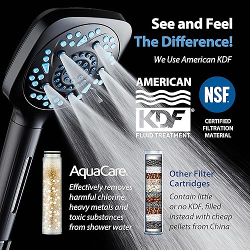 Miniatura 2 de AquaCare Cabezal de ducha filtrado de alta presión con 10 modos de pulverización, cabezal de ducha de mano que filtra cloro para curar la piel seca,