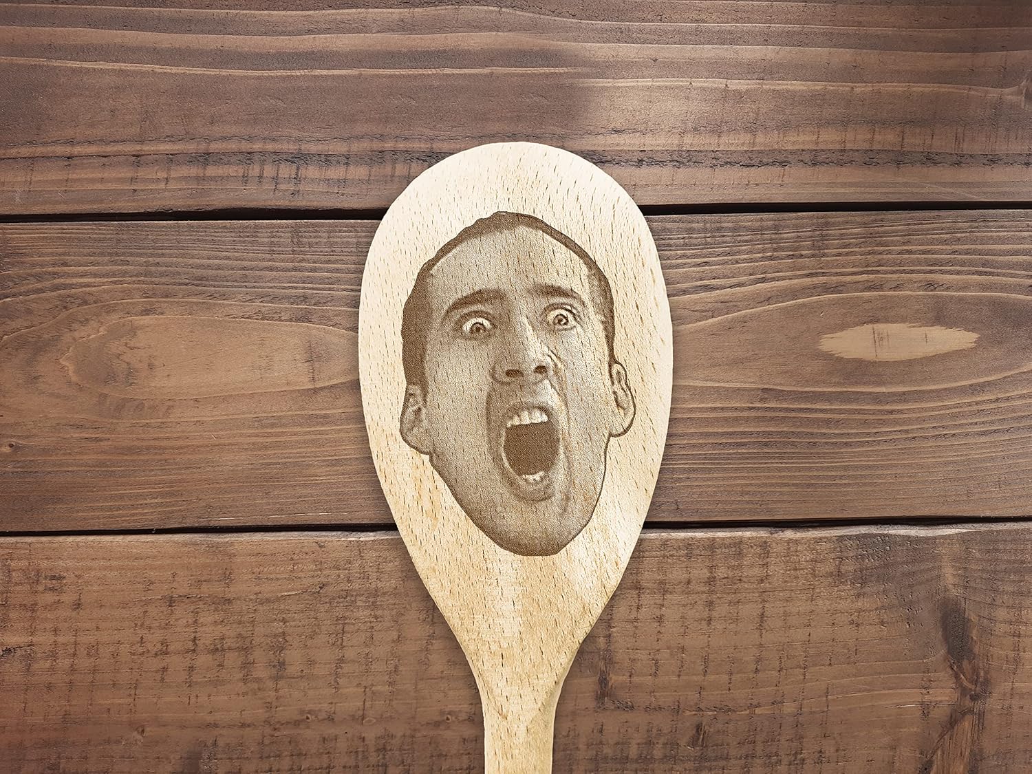 Nicolas Cage Face On Wooden Spoons Nic Cage On Things Nicolas Cage Gifts For Birthday Housewarming Gift Funny Meme Gift Chef Cook Fan Gift (3 SPOONS SET)