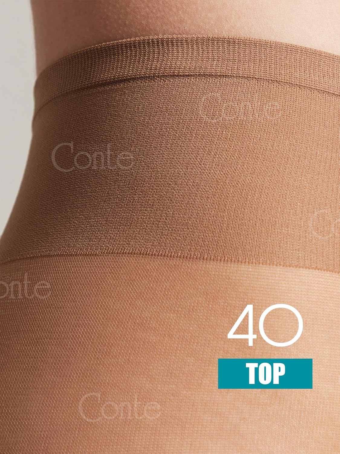 Conte Tights Sheer to Waist Hipster Low-Rise Pantyhose with Adjustable Belt, Top 40 Den - Image 5