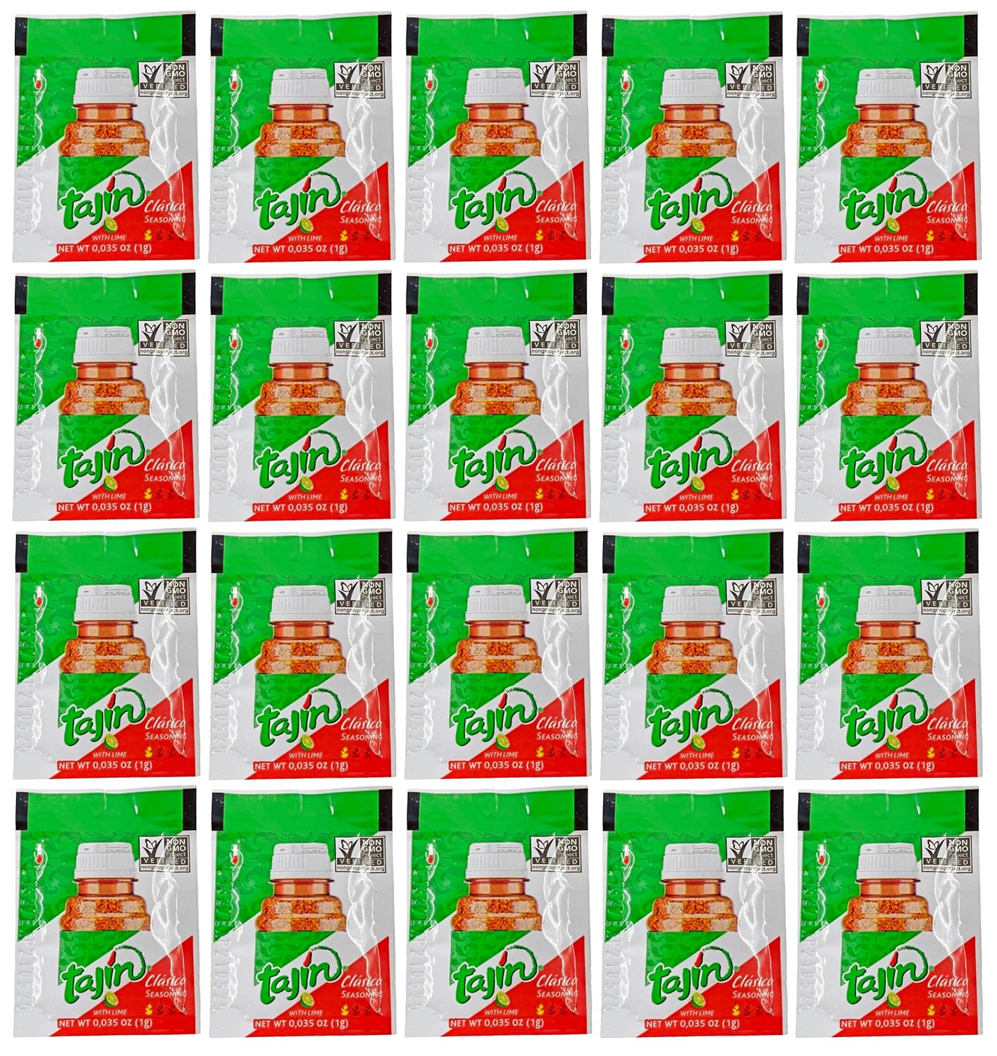 Tajin Classic Zesty Seasoning Blend With Lime 1 gram Packet | Gluten-Free | Kosher | Non-GMO | Halal | 100 Pack
