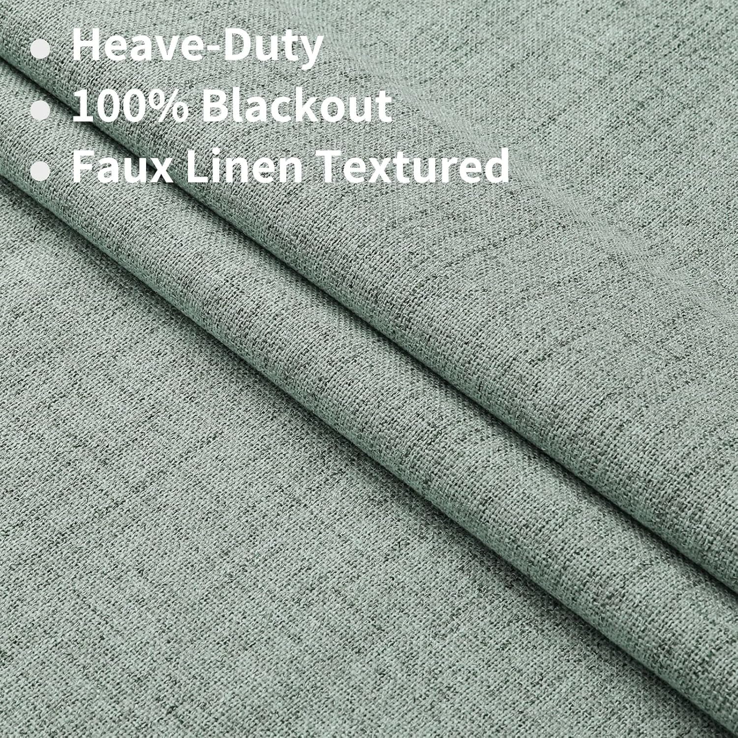 Joydeco Custom 100% Blackout Long Drapes for Bedroom Living Room Blackout Darkening Curtain Thermal Insulated Back tab Rod Pocket 1 Panel(Sage Green,Custom Size)